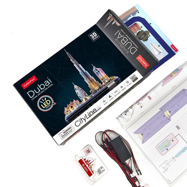 Продукт Cubic Fun - Пъзел 3D City Line Dubai 182ч. с LED светлини  - 0 - BG Hlapeta